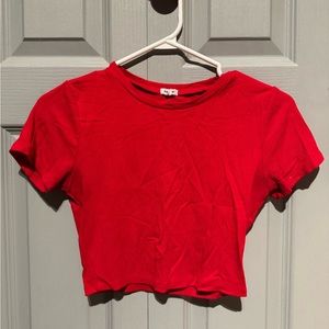 Basic red crop top